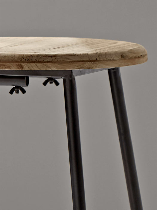 Wood & Metal Backed High Stool