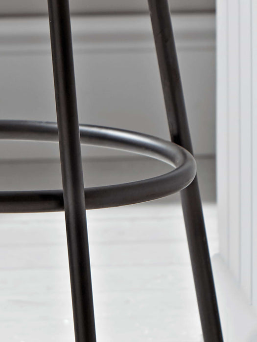 Wood & Metal Backed High Stool