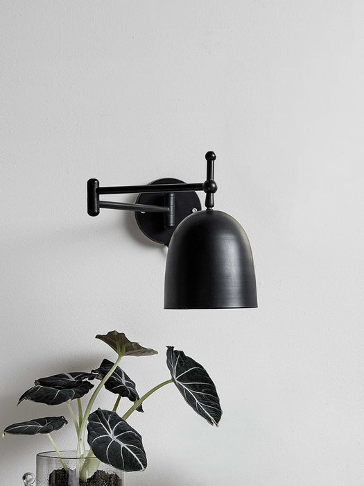 Hinged Metal Wall Light - Black
