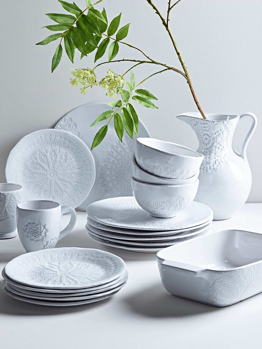 Six Embossed Lace Side Plates