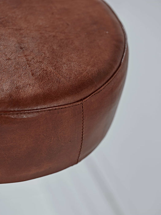 Round Leather High Stool