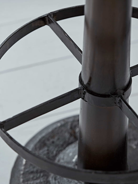 Round Leather High Stool