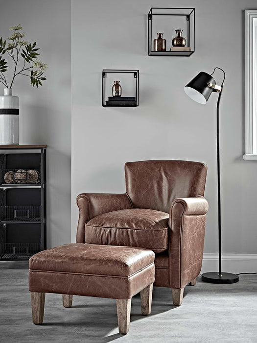 Leather Club Footstool