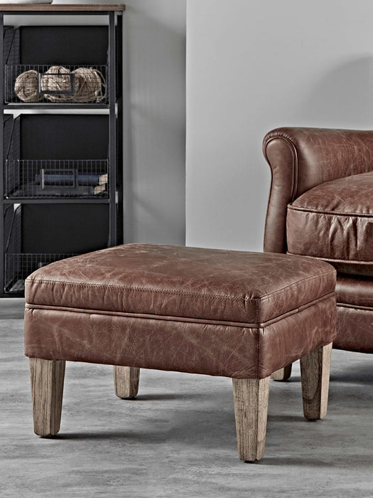 Leather Club Footstool