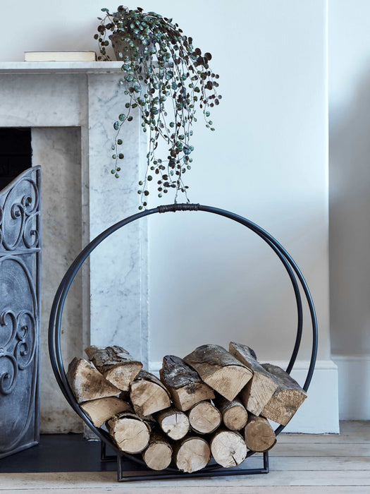 Round Iron Log Holder