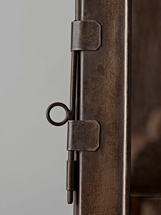 Antiqued Metal Wall Cabinet - Large
