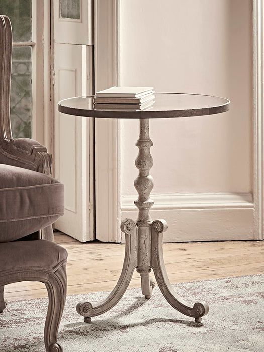 Antiqued Mirror Topped Side Table