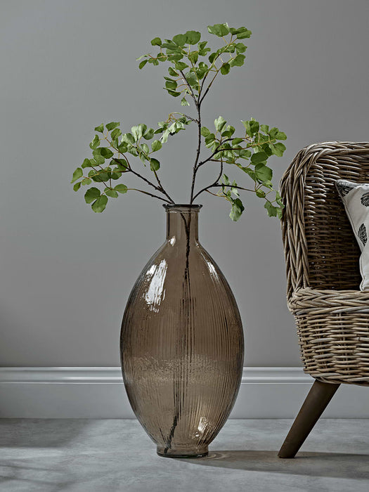 Taupe Glass Oval Vase