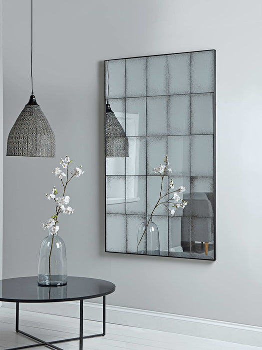Aged Glass Panel Mirror