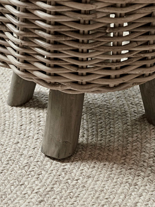 Round Rattan Low Stool