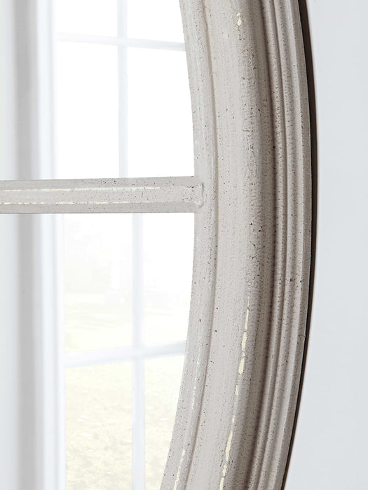 Round Grey Window Mirror