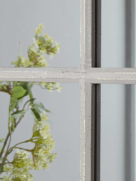Round Grey Window Mirror