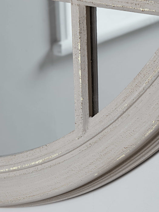 Round Grey Window Mirror