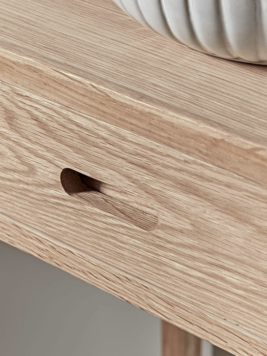 Oak Storage Console Table