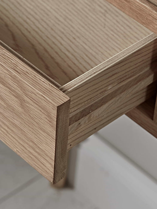 Oak Storage Console Table