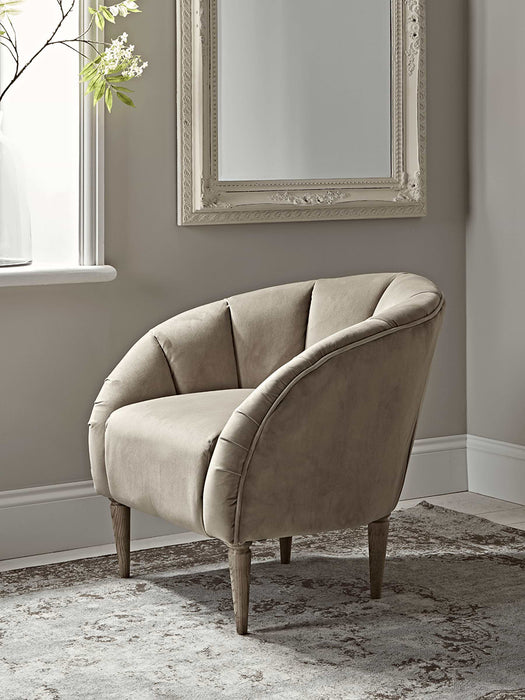 Velvet Tub Chair - Oat