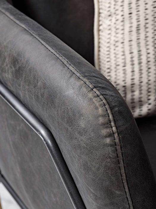 Black Vintage Style Leather Armchair