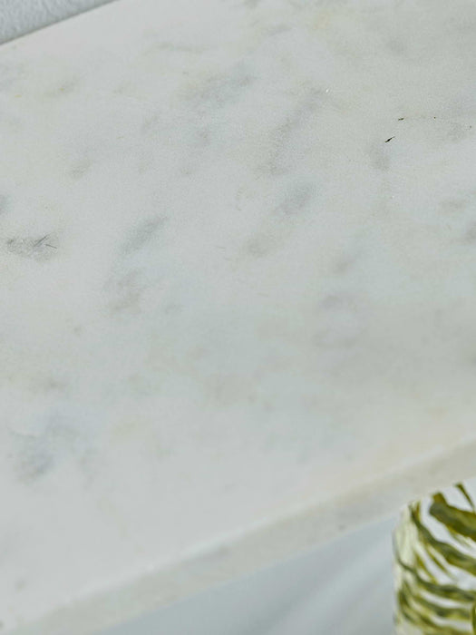 Handcrafted Marble Shelf - White
