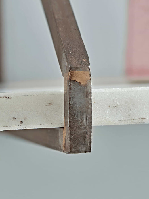 Handcrafted Marble Shelf - White