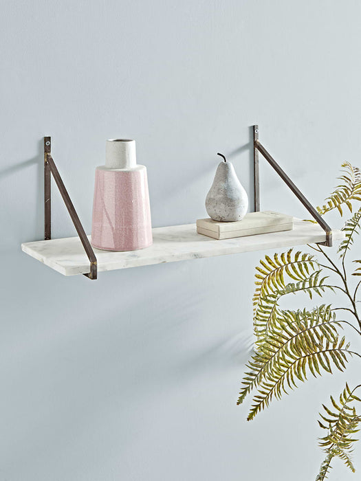 Handcrafted Marble Shelf - White