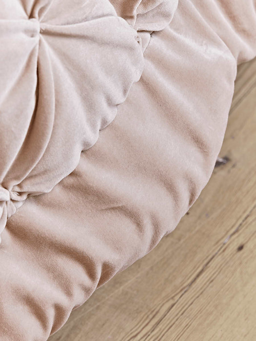 Pin-Tucked Velvet & Linen Kingsize Quilt - Blush