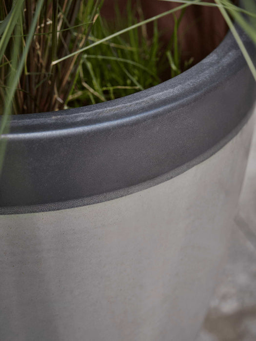 Four Dipped Rim Planters - Soft Grey