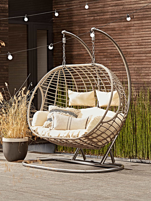 Indoor Outdoor Double Hanging Chair - Grey