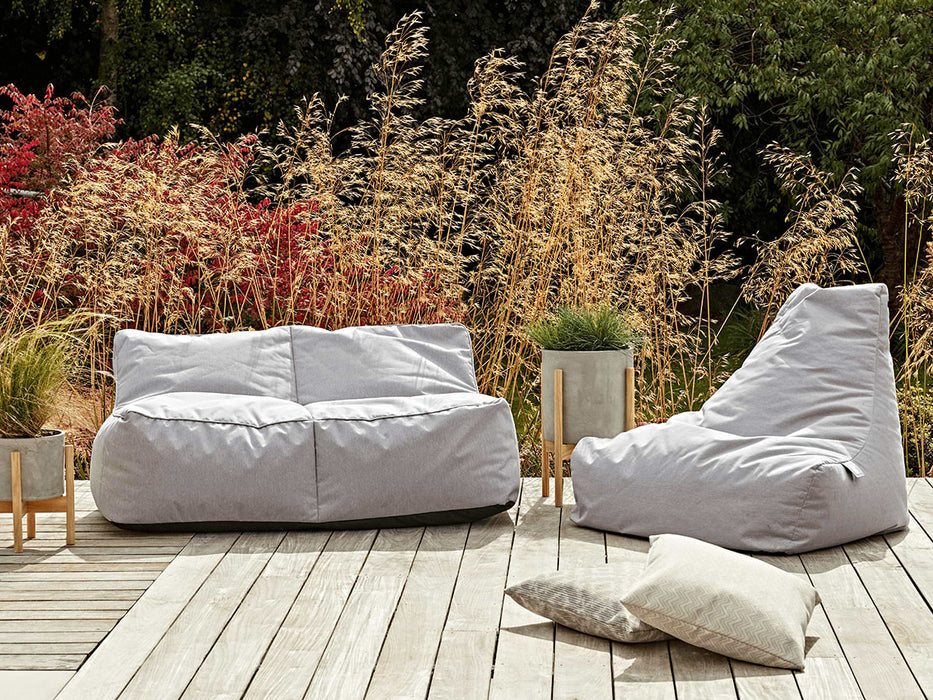Indoor Outdoor Double Beanbag - Soft Grey