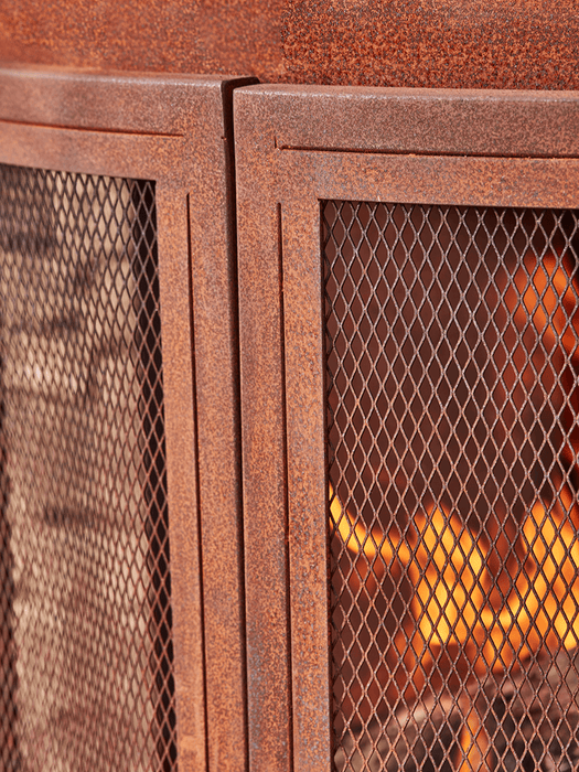 Rusty Outdoor Woodburner - Rounded