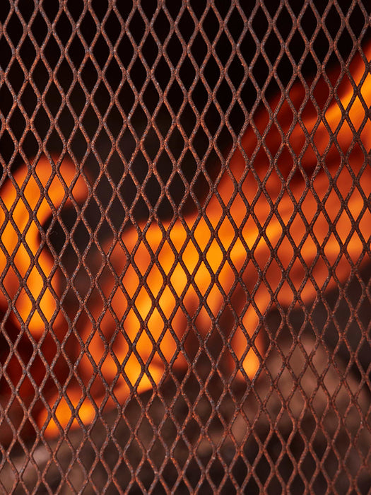 Rusty Outdoor Woodburner - Rounded