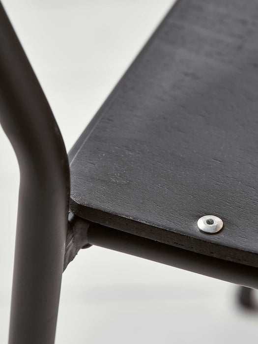 Two Black Industrial Dining Chairs