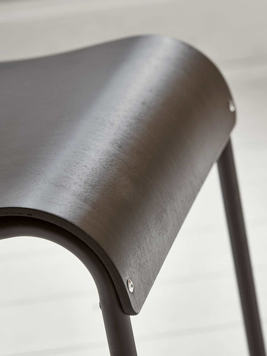 Two Black Industrial Dining Chairs