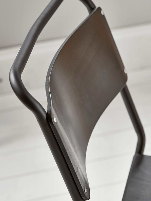 Two Black Industrial Dining Chairs