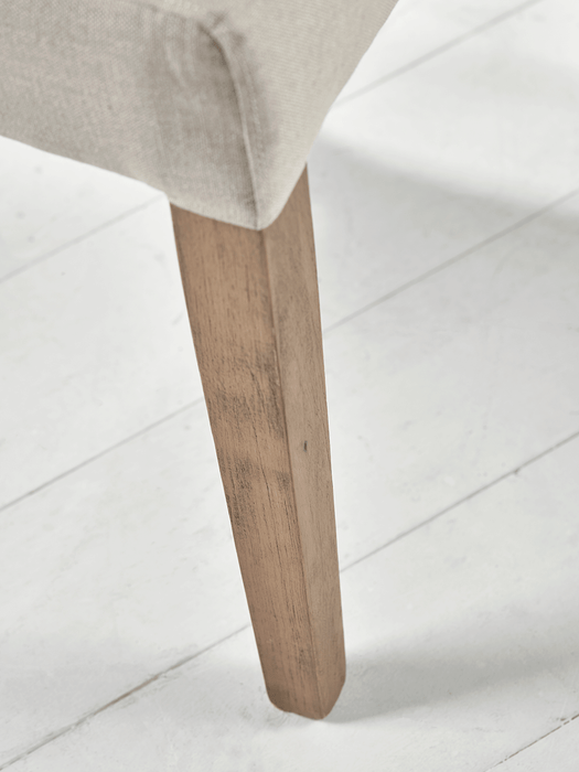 Two Buttoned Linen Dining Chairs