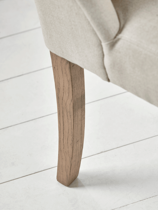 Two Buttoned Linen Dining Chairs