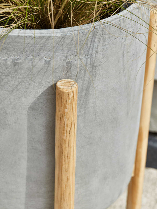 Two Concrete Standing Planters
