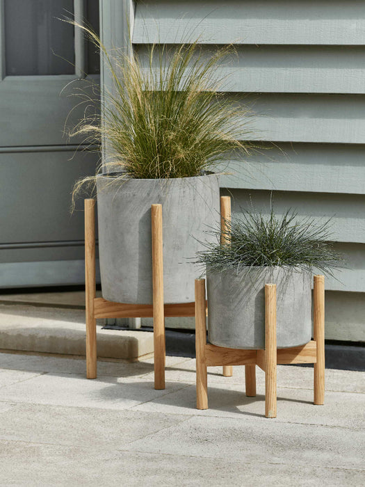 Two Concrete Standing Planters