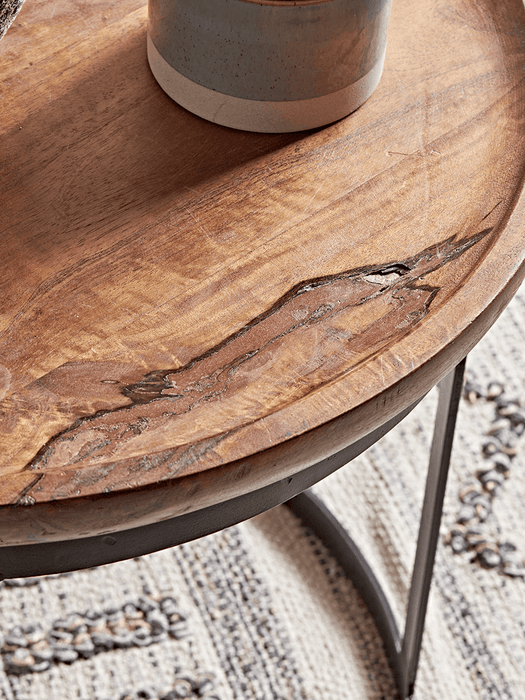 Two Curved Top Wooden Tables