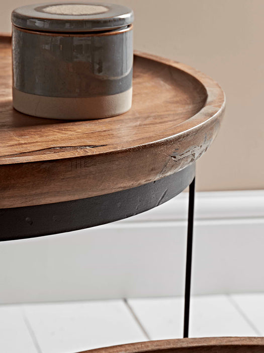 Two Curved Top Wooden Tables