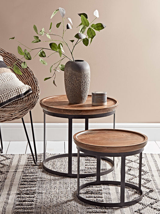 Two Curved Top Wooden Tables