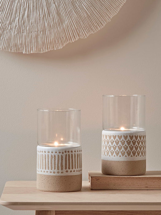 Two Geometric Tea Light Holders