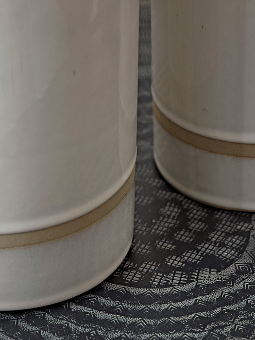 Two Stripe Glazed Vases