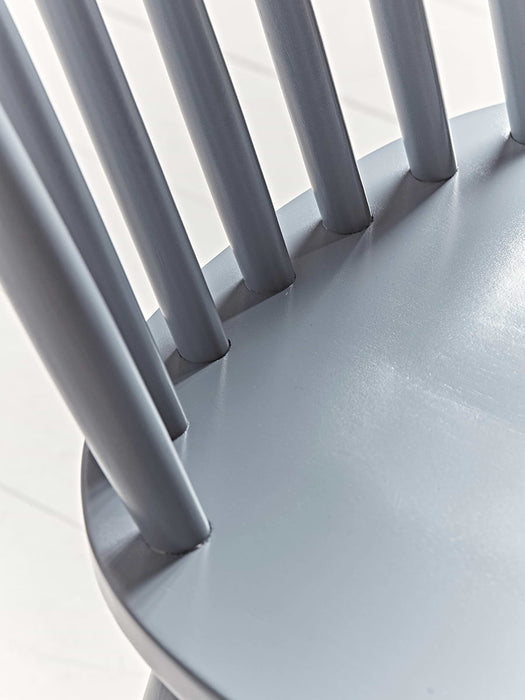 Two Grey Spindle Backed Chairs