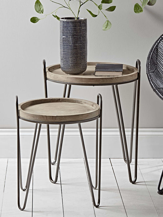 Two Hairpin Nesting Side Tables