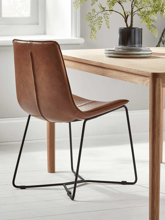 Two Miro Dining Chairs - Tan