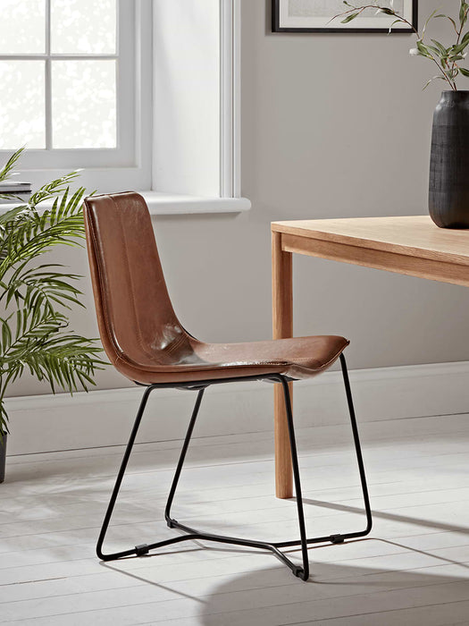 Two Miro Dining Chairs - Tan