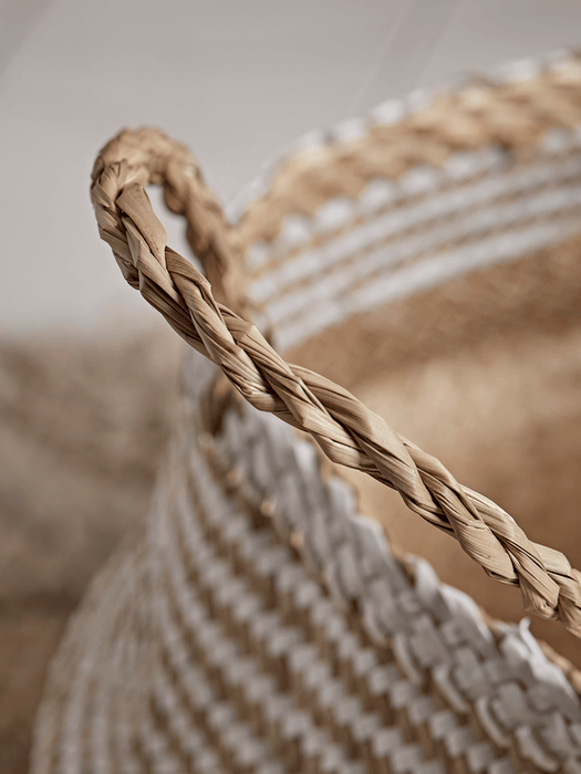Two White Patterned Baskets
