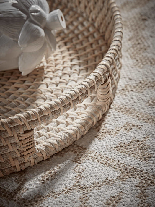 Two Whitewashed Rattan Trays