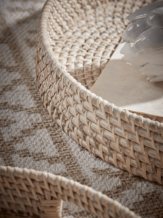 Two Whitewashed Rattan Trays