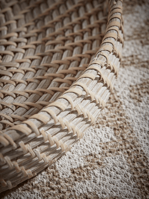 Two Whitewashed Rattan Trays